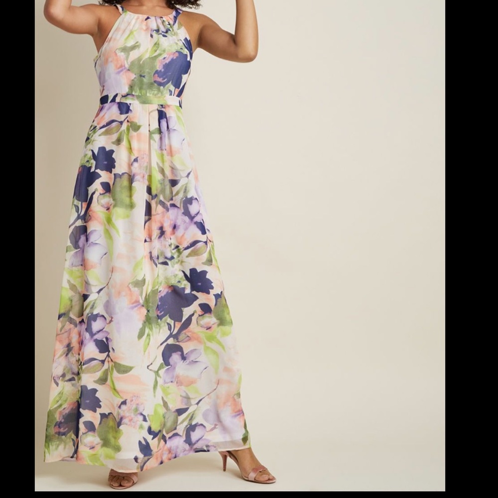 ModCloth Essence of Presence Chiffon Maxi Dress